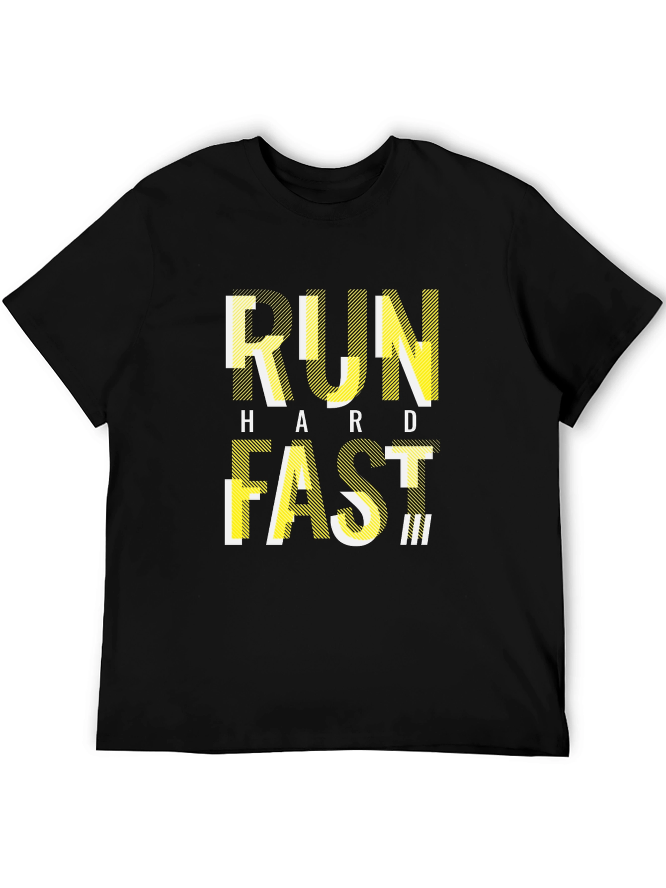 Camiseta Negra Deportiva con Diseño RUN