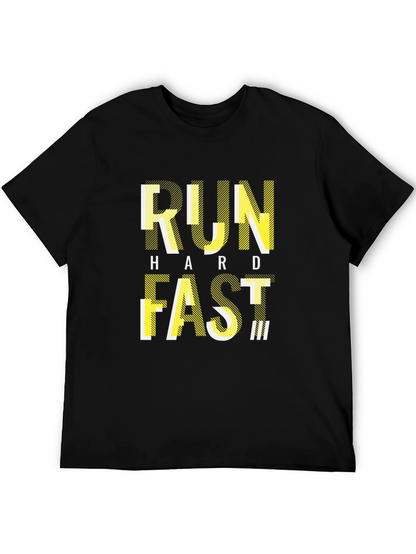 Camiseta Negra Deportiva con Diseño RUN