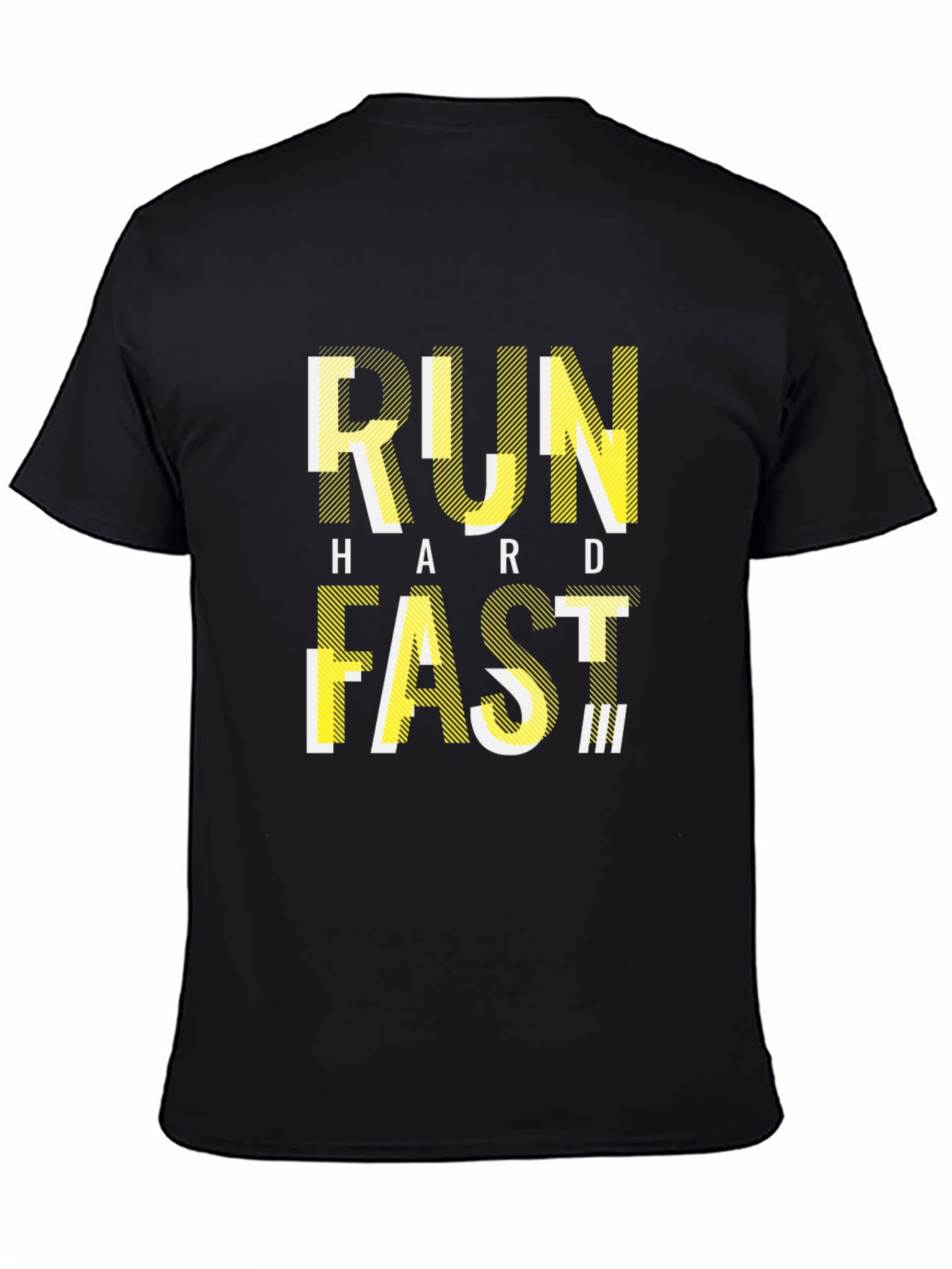 Camiseta Negra Deportiva con Diseño RUN