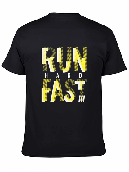 Camiseta Negra Deportiva con Diseño RUN