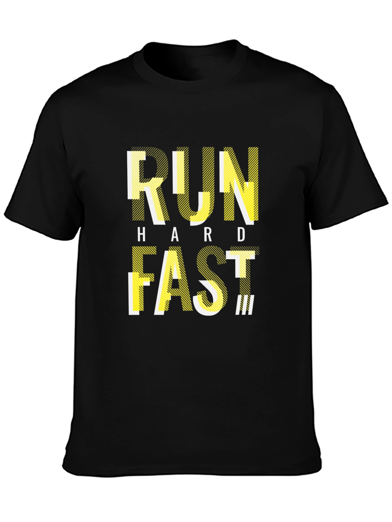 Camiseta Negra Deportiva con Diseño RUN