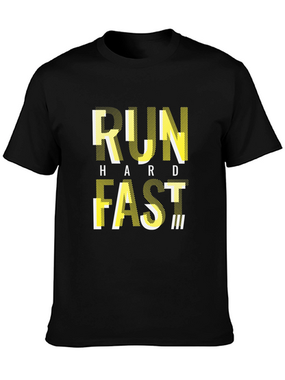 Camiseta Negra Deportiva con Diseño RUN