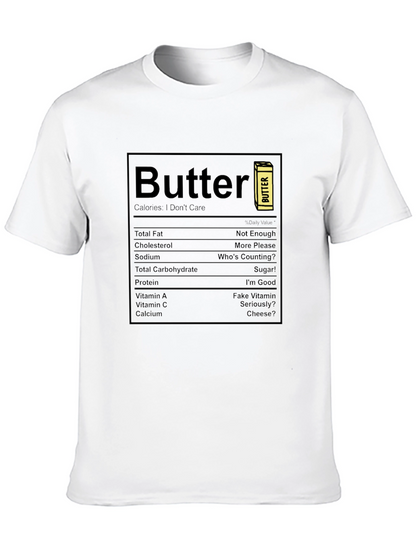 Camiseta Negra con Diseño Nutricional de Mantequilla