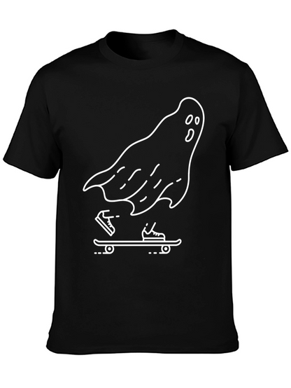 Camiseta Negra con Fantasma Skater