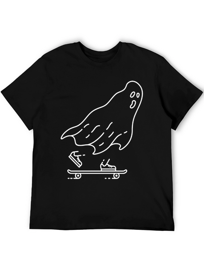 Camiseta Negra con Fantasma Skater