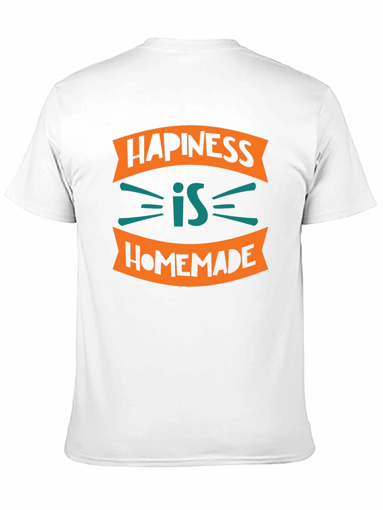 Camiseta Negra con Diseño Happiness is Homemade