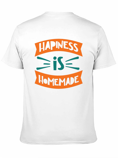 Camiseta Negra con Diseño Happiness is Homemade
