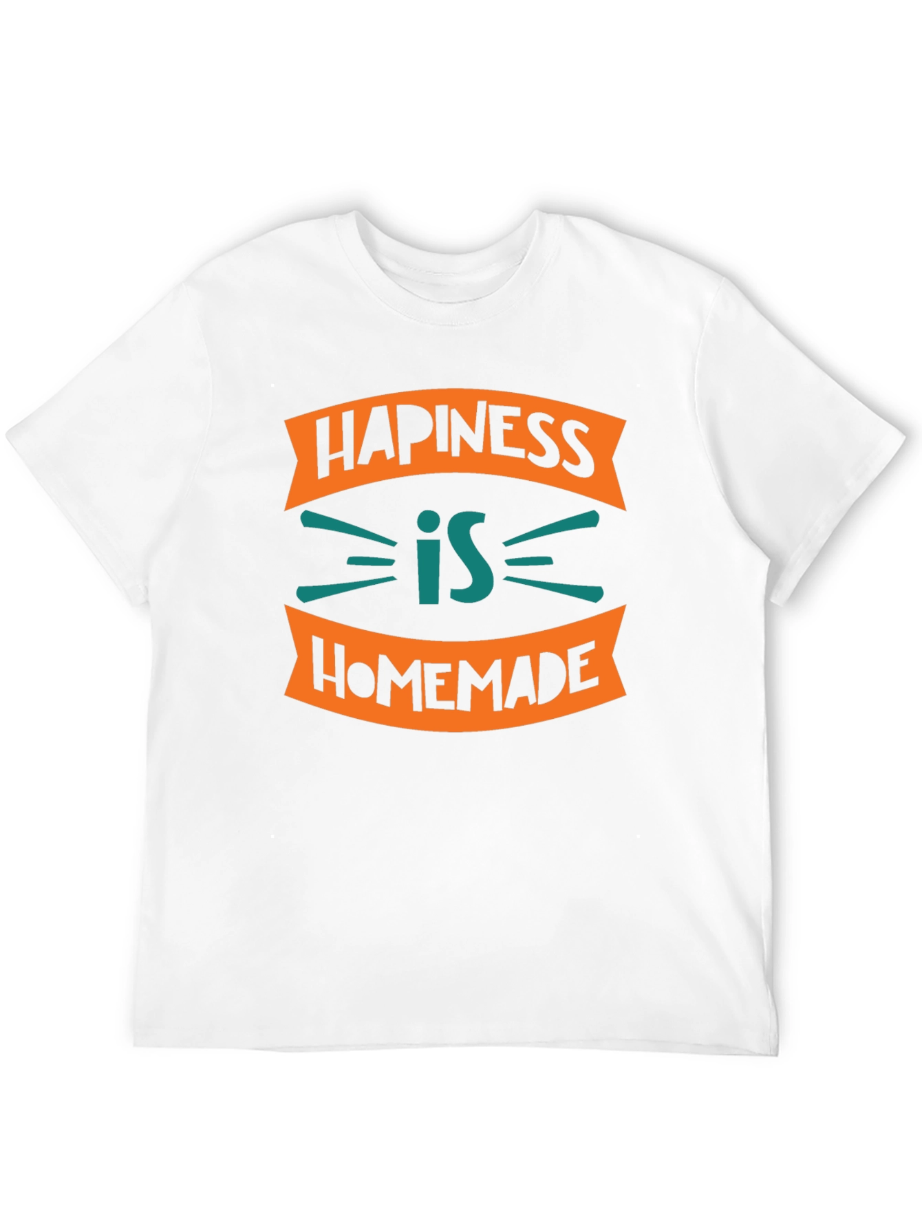 Camiseta Negra con Diseño Happiness is Homemade