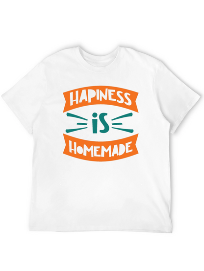 Camiseta Negra con Diseño Happiness is Homemade