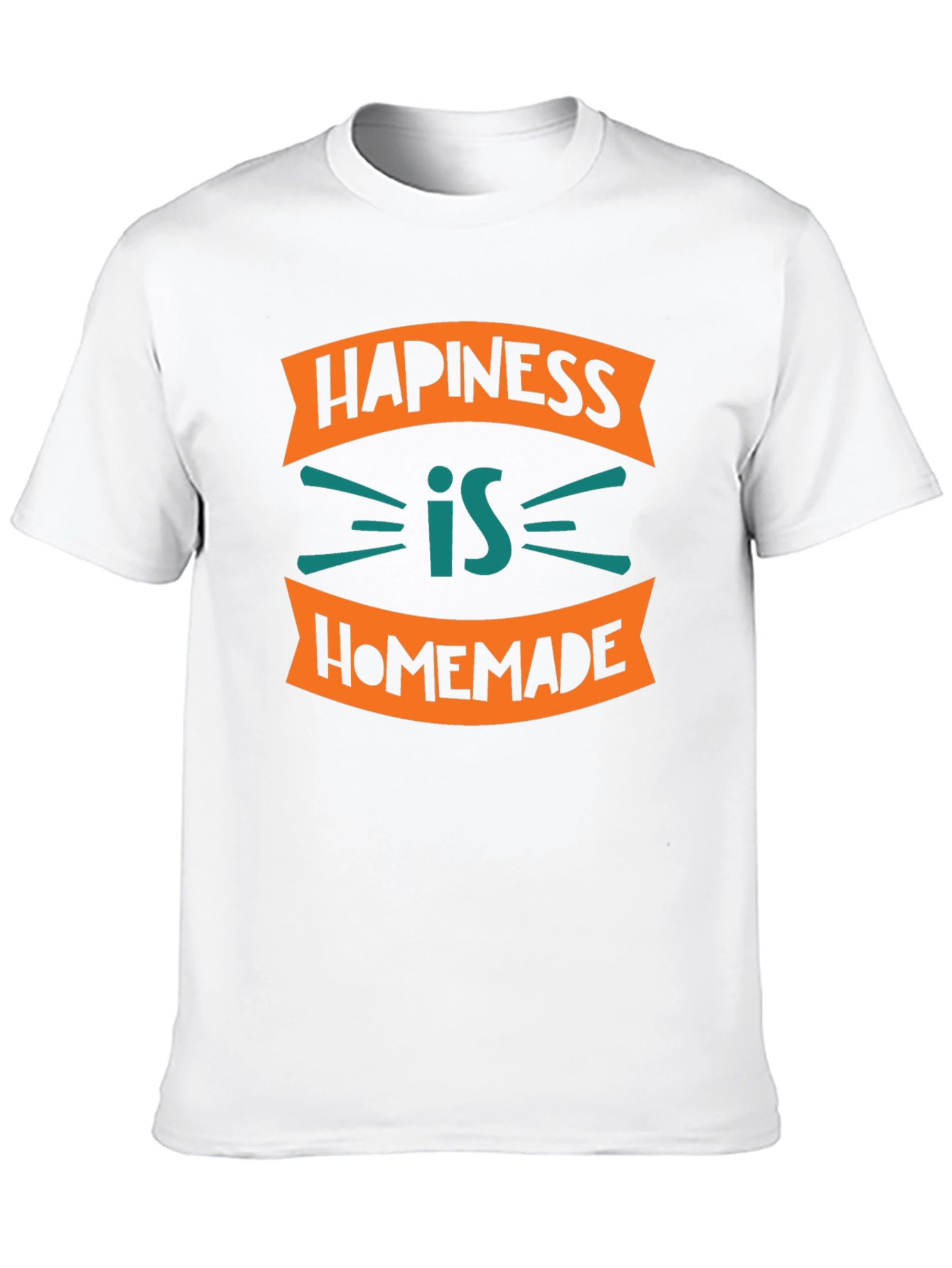 Camiseta Negra con Diseño Happiness is Homemade