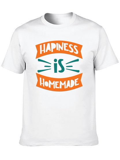 Camiseta Negra con Diseño Happiness is Homemade