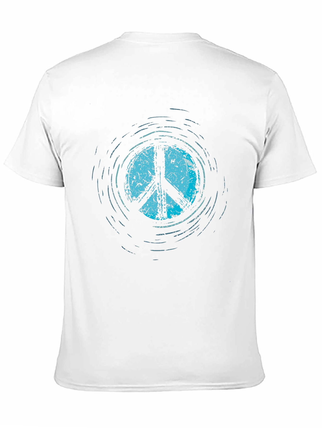 Camiseta Negra con Símbolo de la Paz Azul