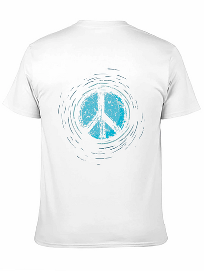 Camiseta Negra con Símbolo de la Paz Azul