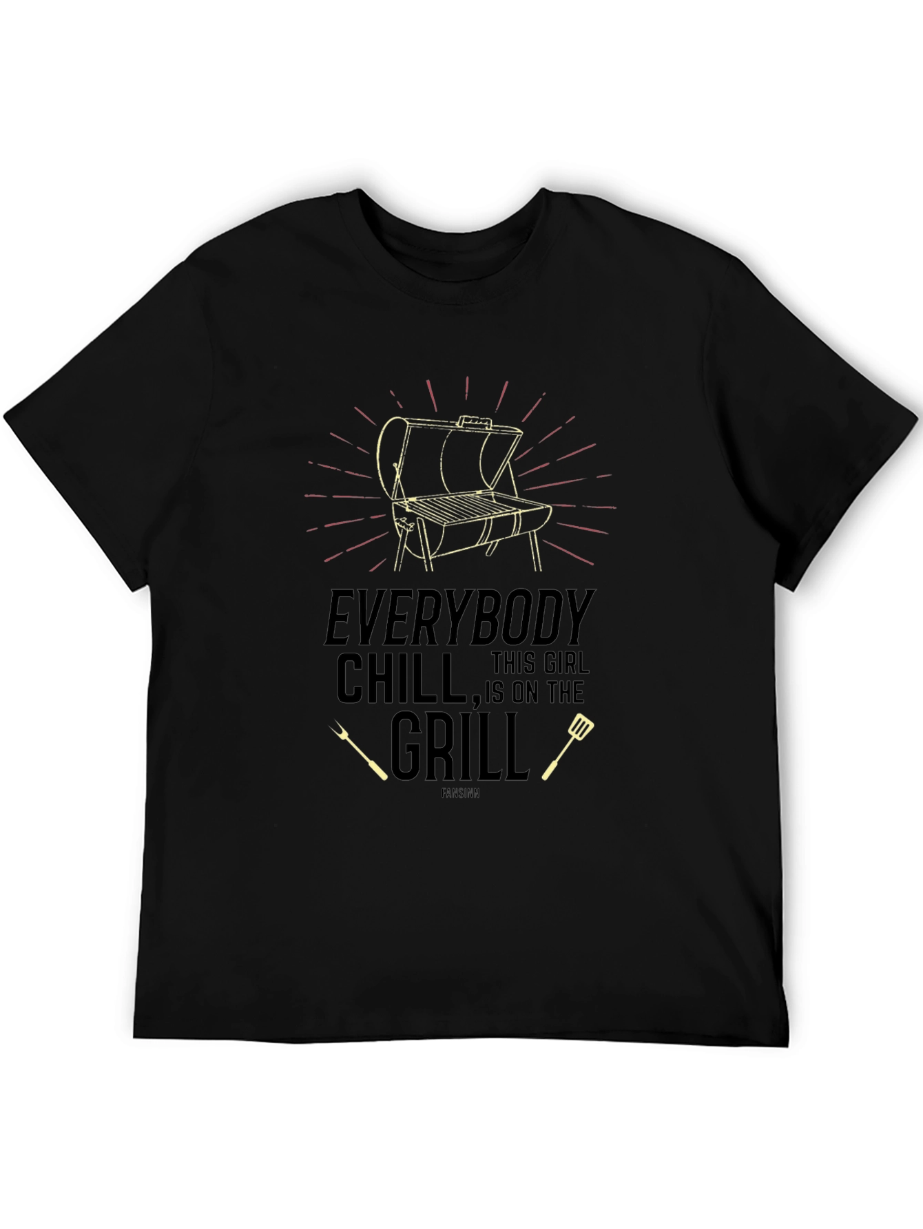 Camiseta Negra de Barbacoa para Hombre