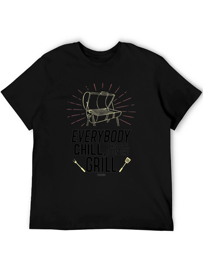 Camiseta Negra de Barbacoa para Hombre