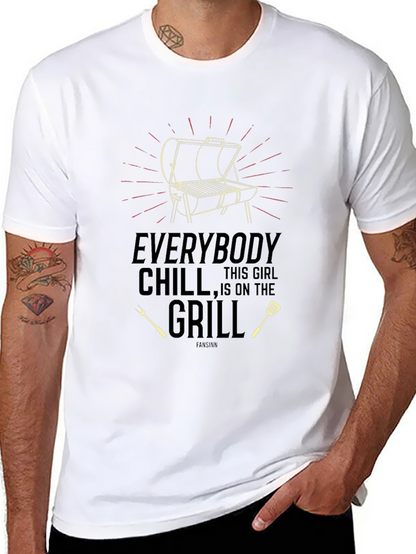 Camiseta Negra de Barbacoa para Hombre