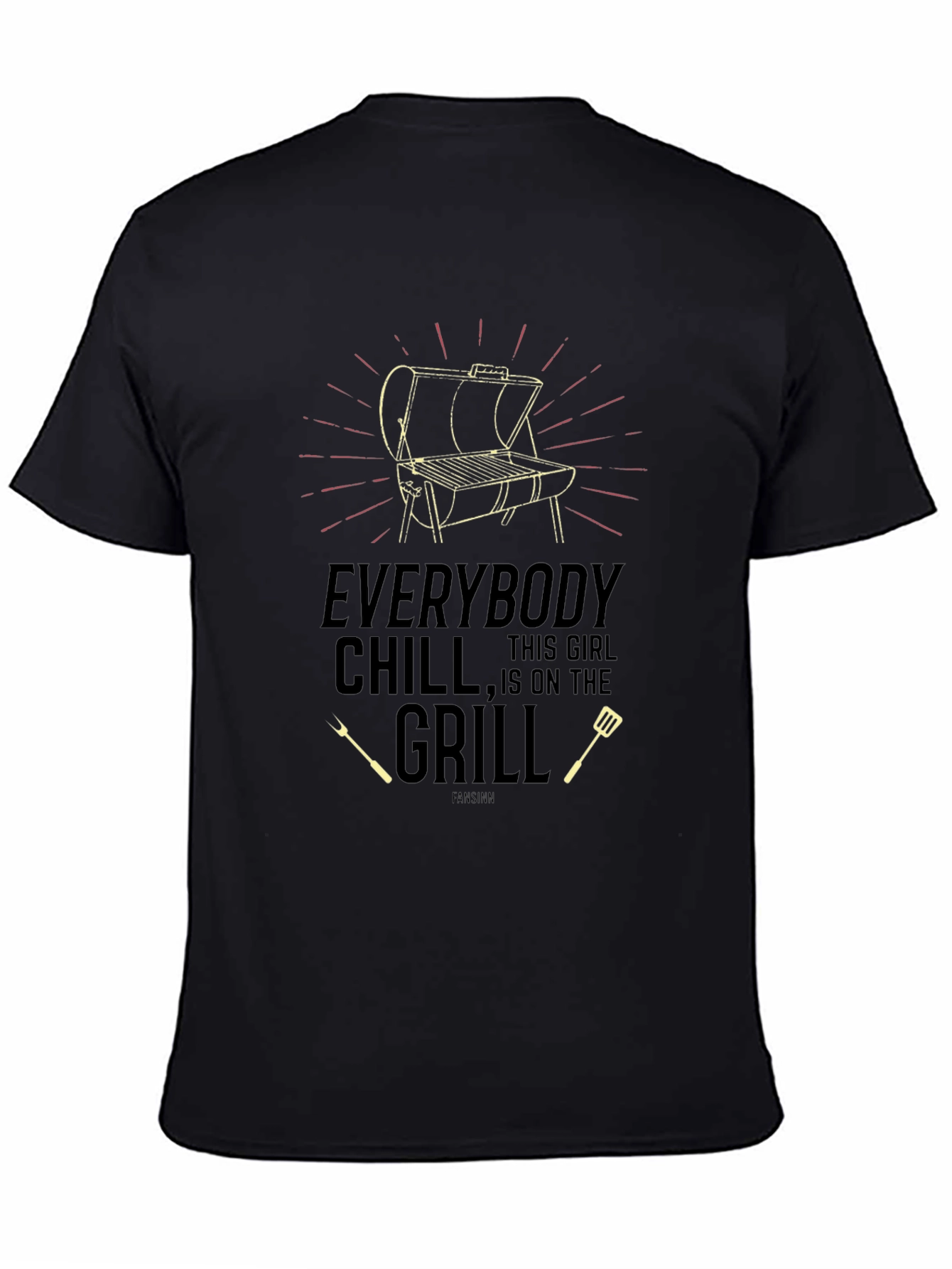 Camiseta Negra de Barbacoa para Hombre