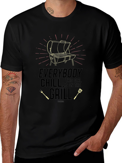 Camiseta Negra de Barbacoa para Hombre