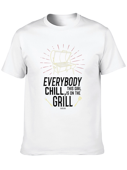 Camiseta Negra de Barbacoa para Hombre