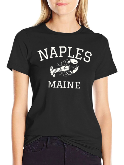Camiseta Negra Nápoles Maine con Langosta