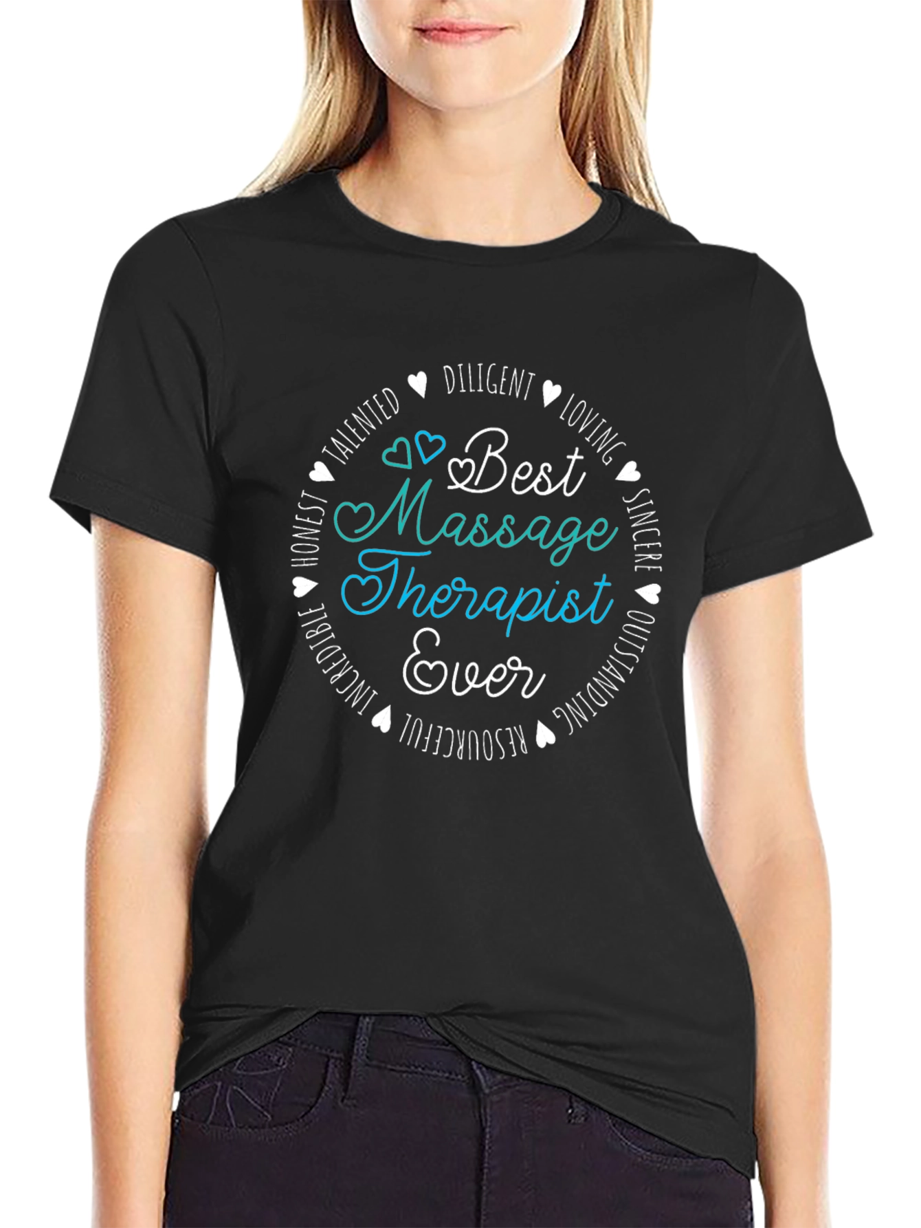 Camiseta Negra Best Massage Therapist Ever