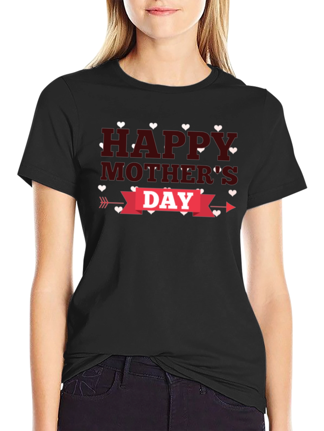 Camiseta Negra Feliz Día de la Madre
