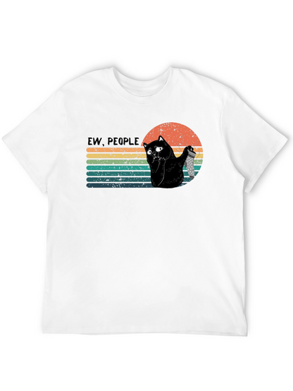Camiseta Negra Ew People Gato con Cuchillo