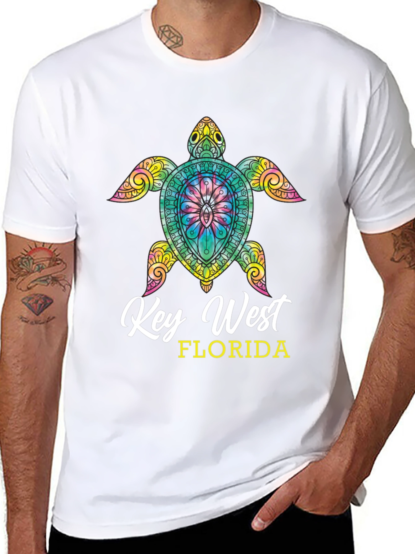 Camiseta Negra Tortuga Key West Florida