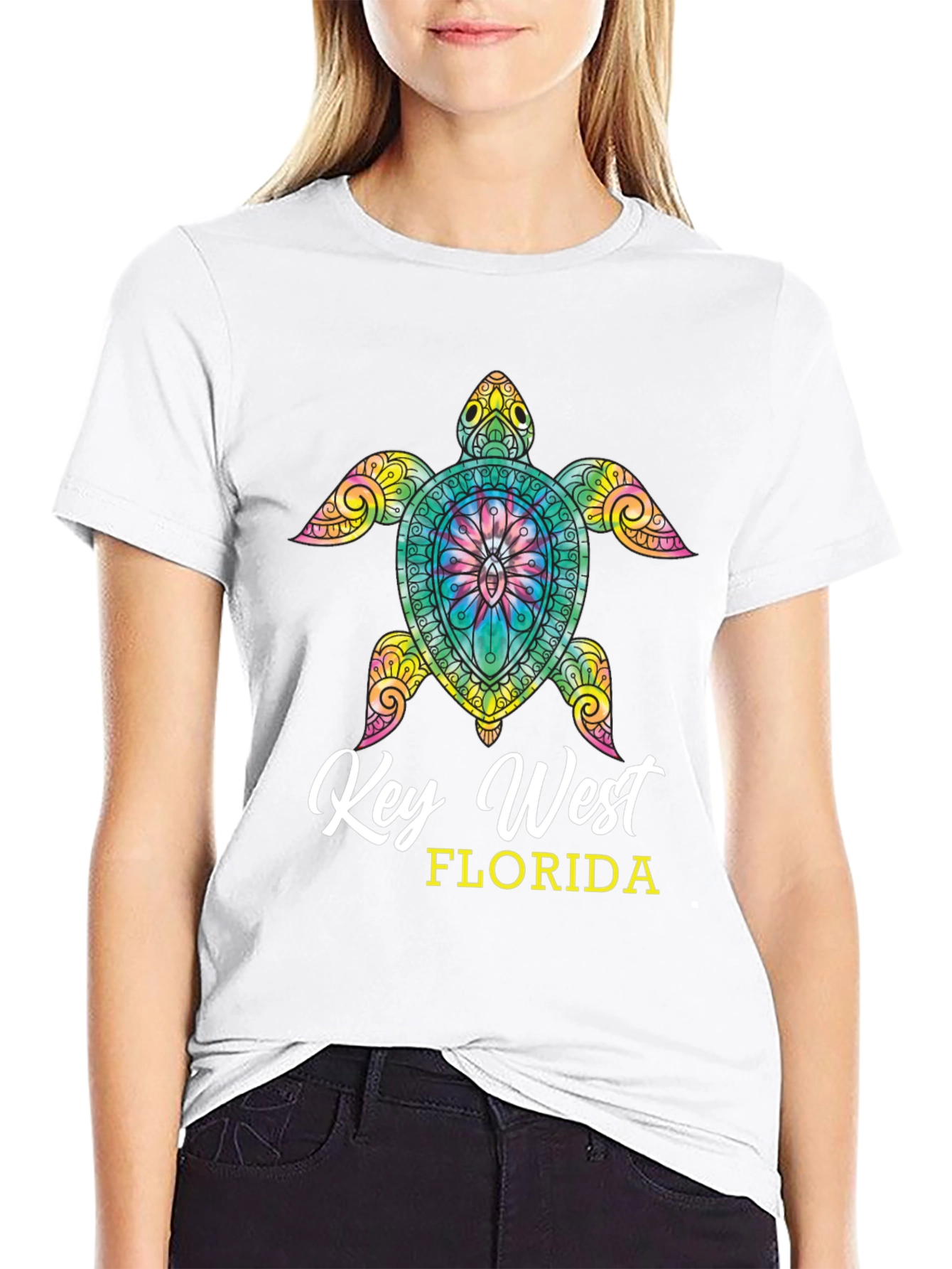 Camiseta Negra Tortuga Key West Florida