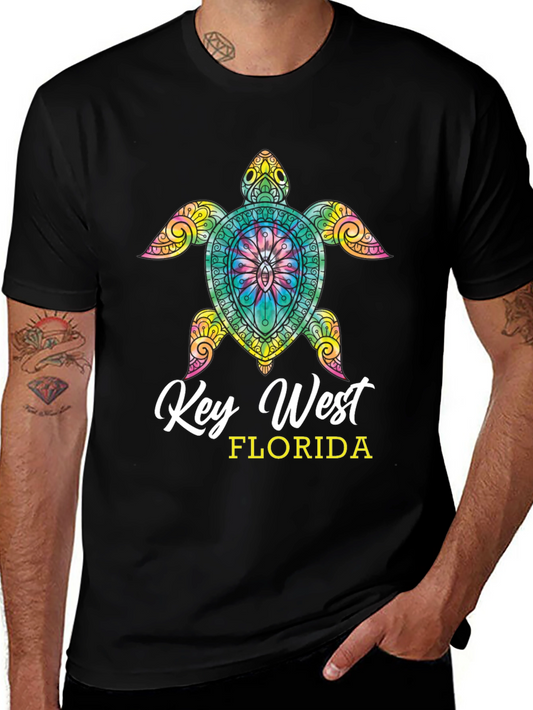 Camiseta Negra Tortuga Key West Florida
