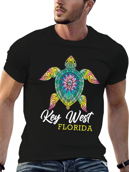 Camiseta Negra Tortuga Key West Florida