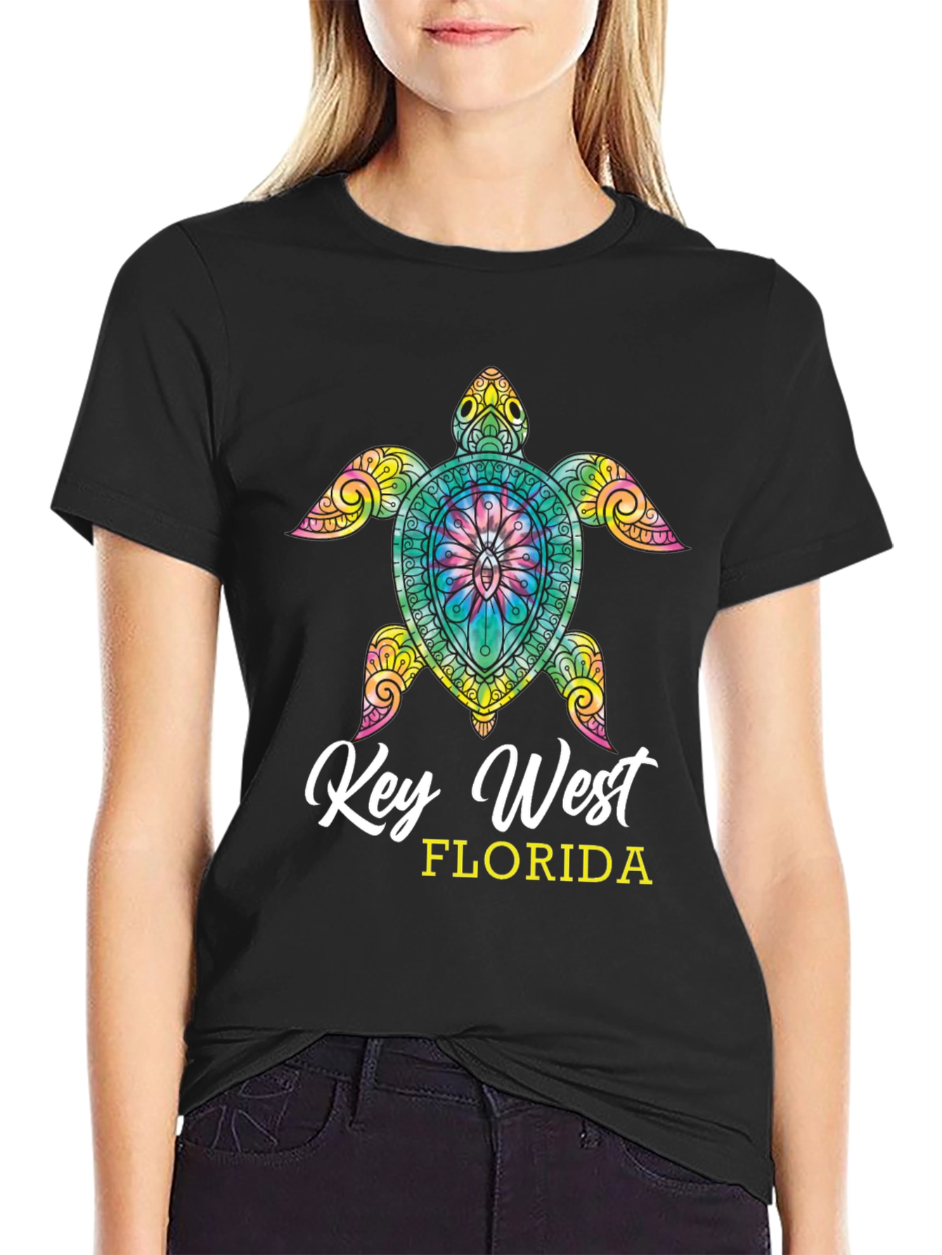 Camiseta Negra Tortuga Key West Florida
