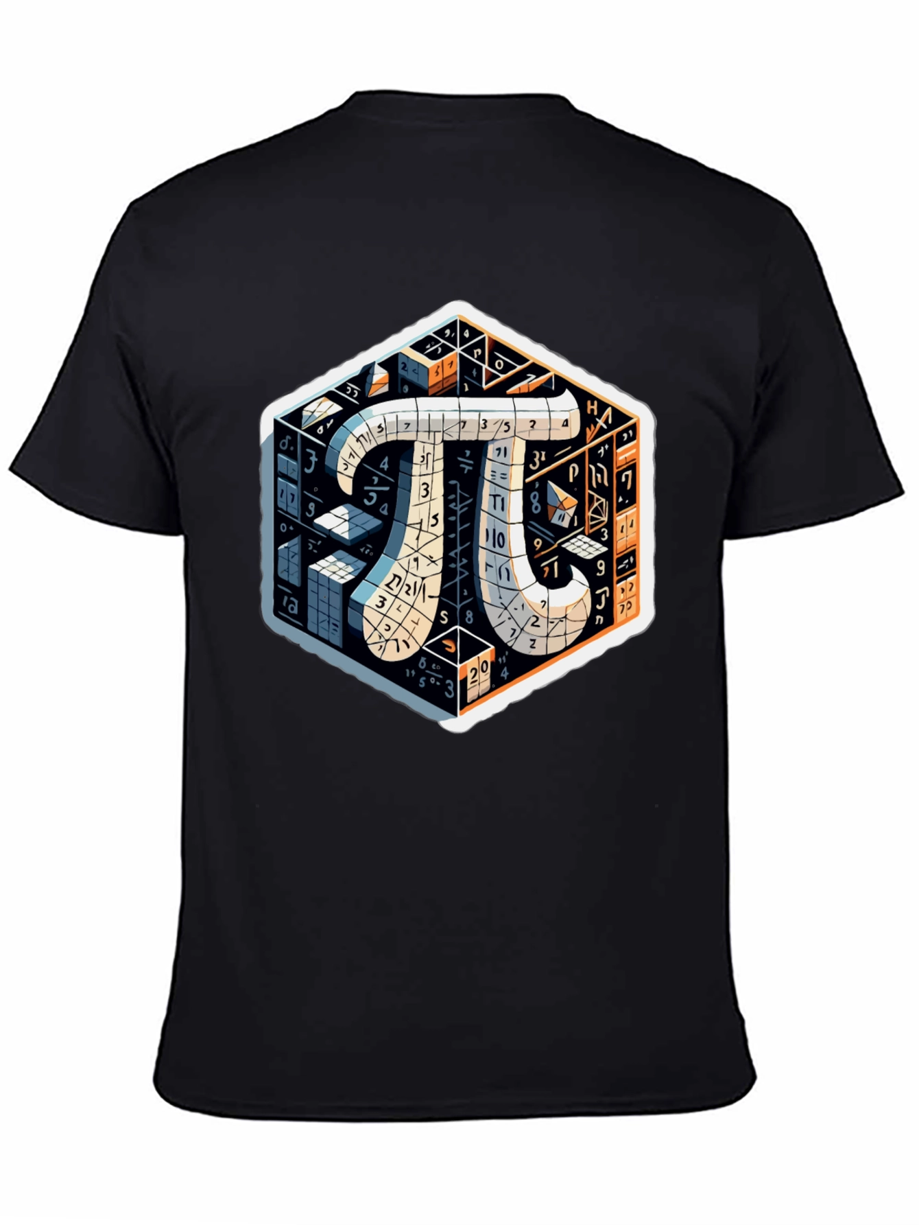 Camiseta Negra con Diseño Matemático Pi