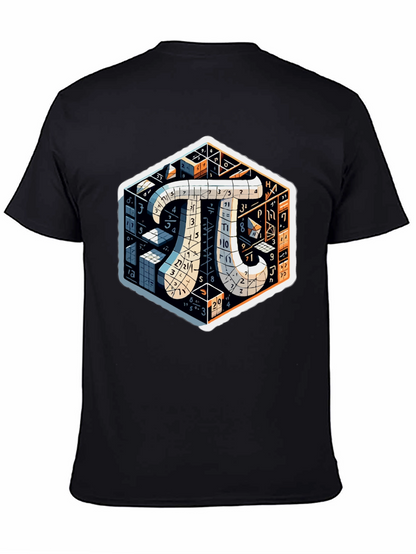 Camiseta Negra con Diseño Matemático Pi