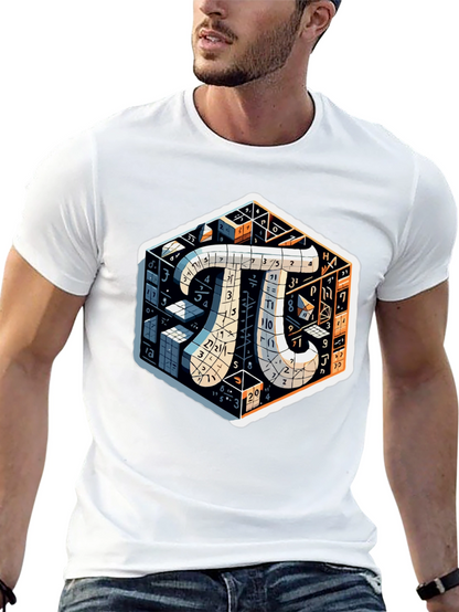 Camiseta Negra con Diseño Matemático Pi