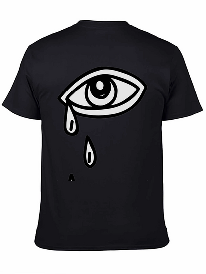 Camiseta Negra con Diseño de Ojo Llorando