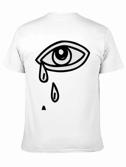 Camiseta Negra con Diseño de Ojo Llorando