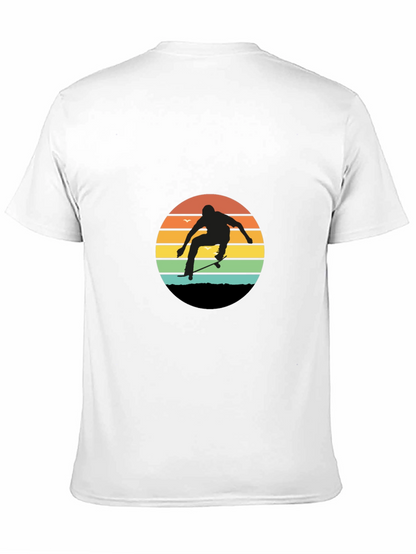 Camiseta Hombre Diseño Skateboard Retro