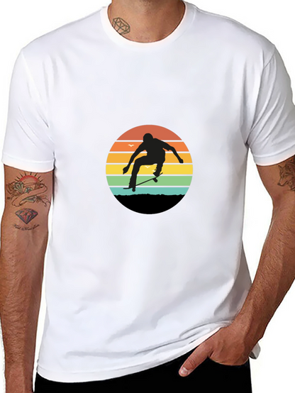 Camiseta Hombre Diseño Skateboard Retro