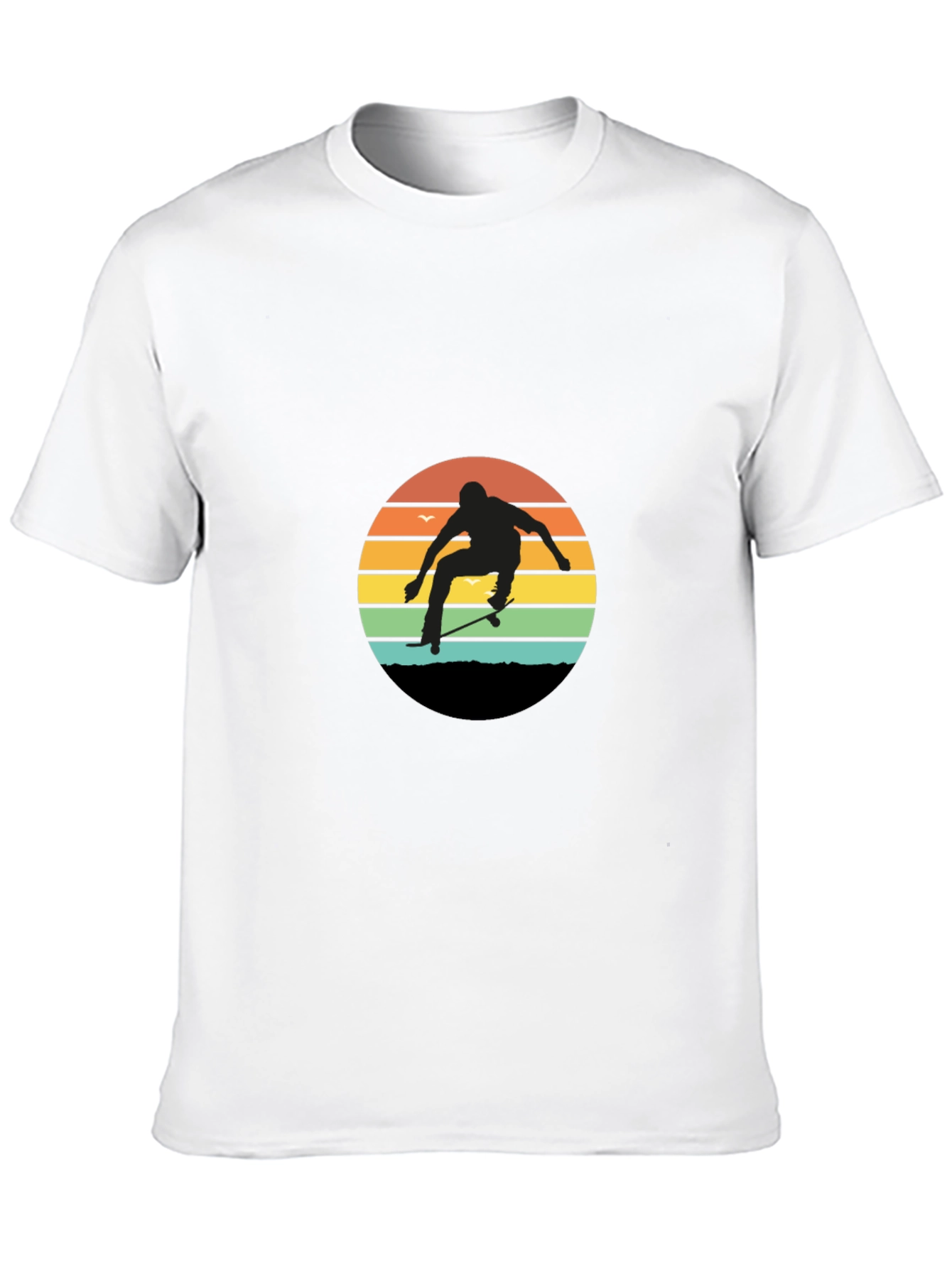 Camiseta Hombre Diseño Skateboard Retro