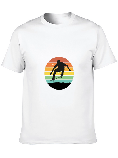 Camiseta Hombre Diseño Skateboard Retro