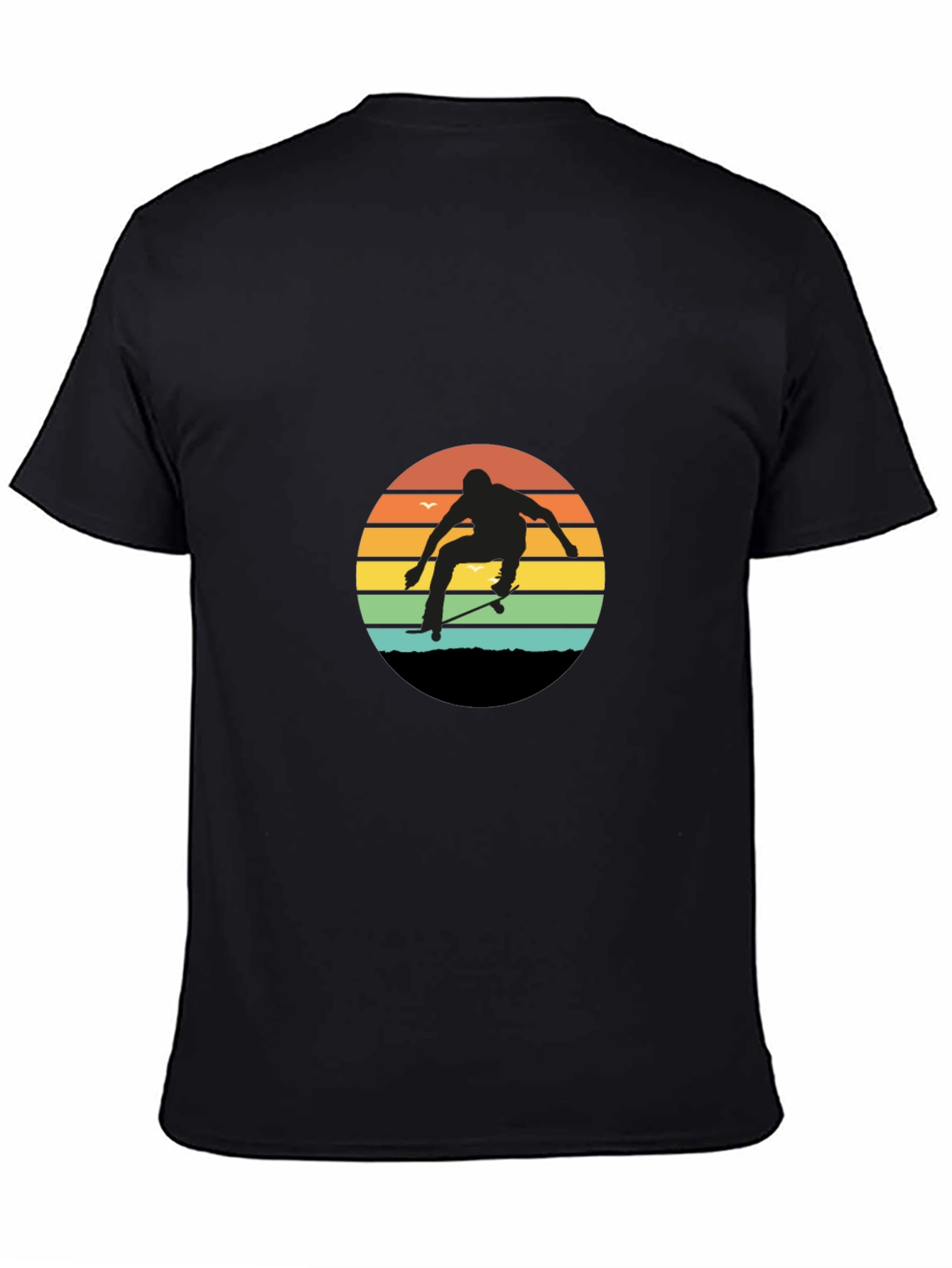 Camiseta Hombre Diseño Skateboard Retro