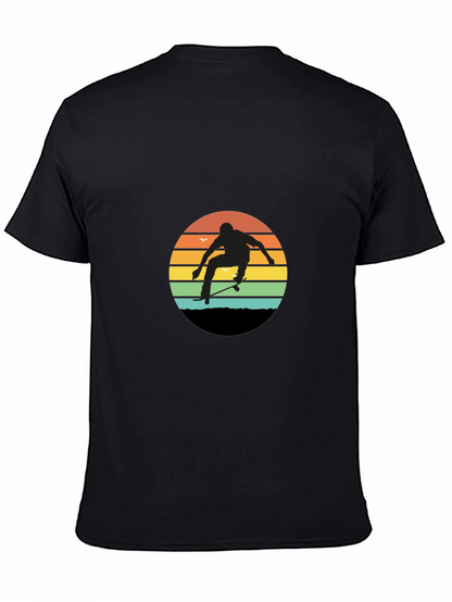 Camiseta Hombre Diseño Skateboard Retro