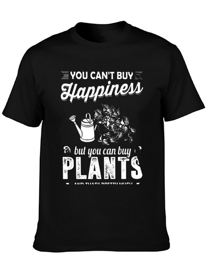 Camiseta Negra: No Puedes Comprar la Felicidad Compra Plantas