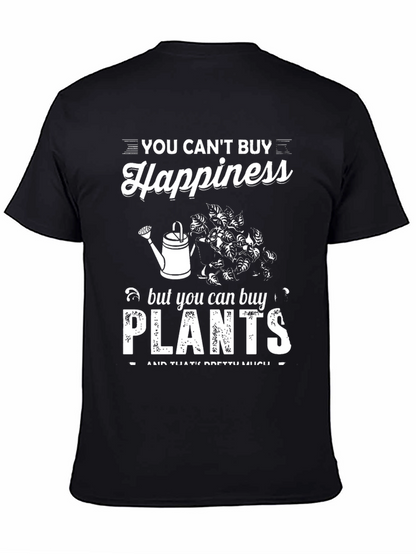 Camiseta Negra: No Puedes Comprar la Felicidad Compra Plantas