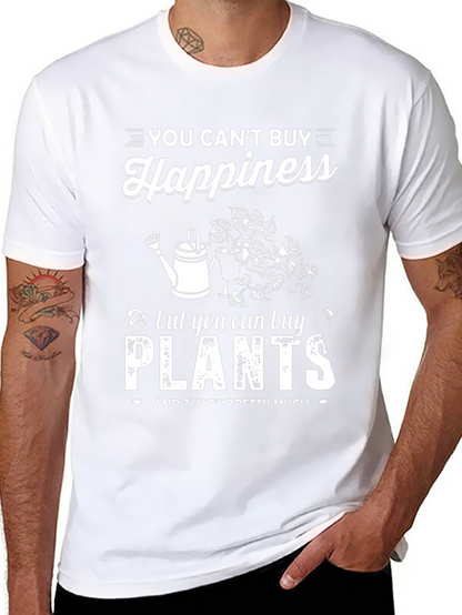 Camiseta Negra: No Puedes Comprar la Felicidad Compra Plantas