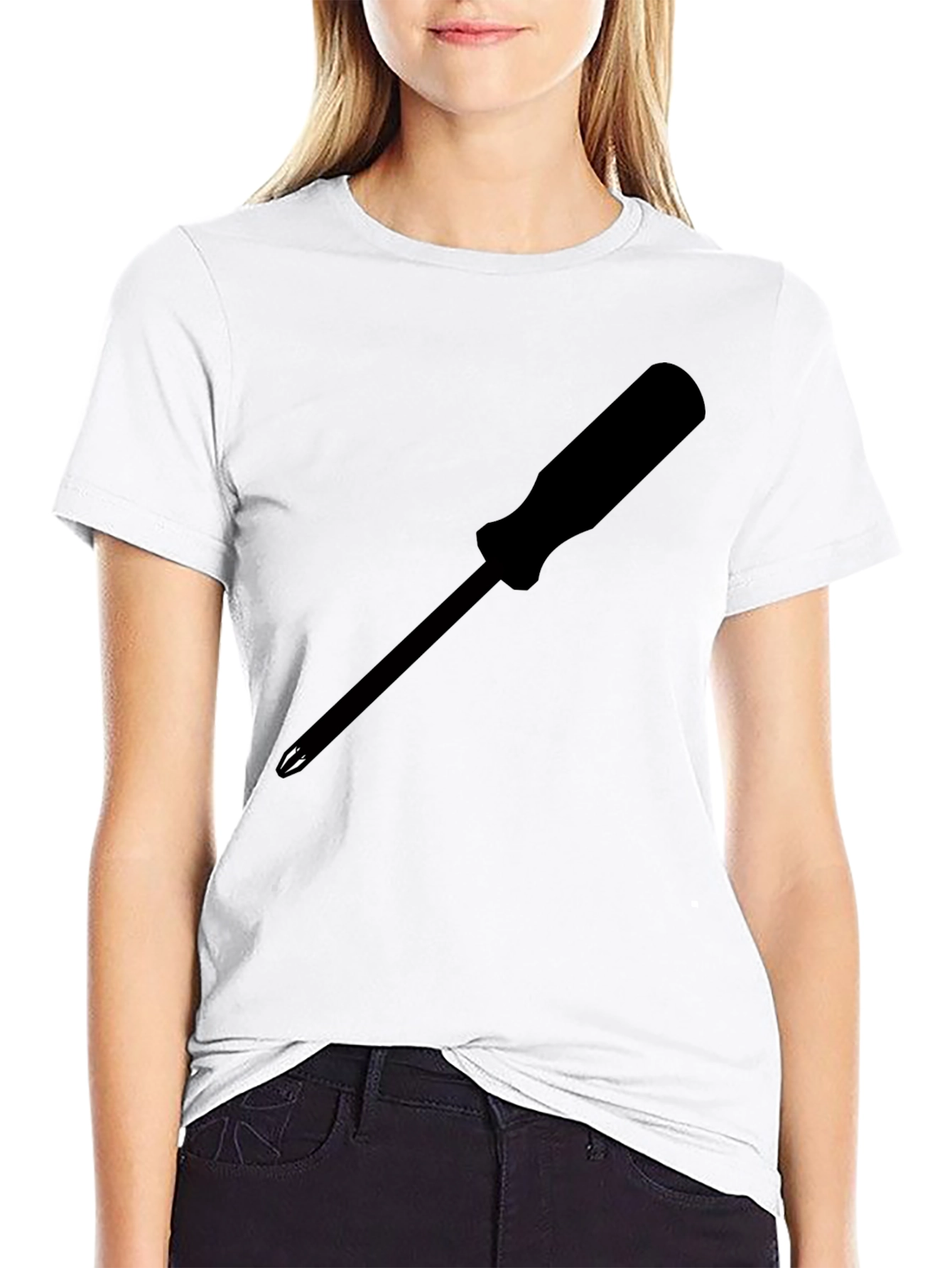 Camiseta Negra con Diseño de Destornillador