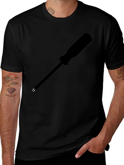 Camiseta Negra con Diseño de Destornillador