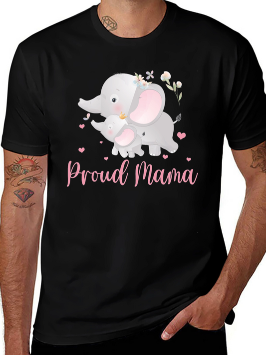 Camiseta Proud Mama Elefantes Cariñosos