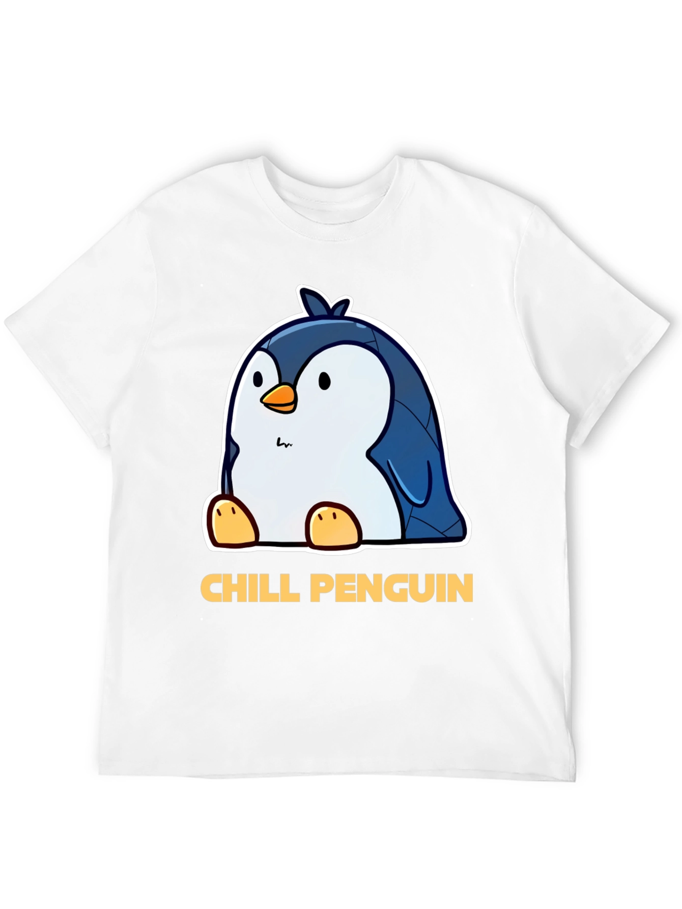 Camiseta Negra Chill Penguin con Diseño Divertido